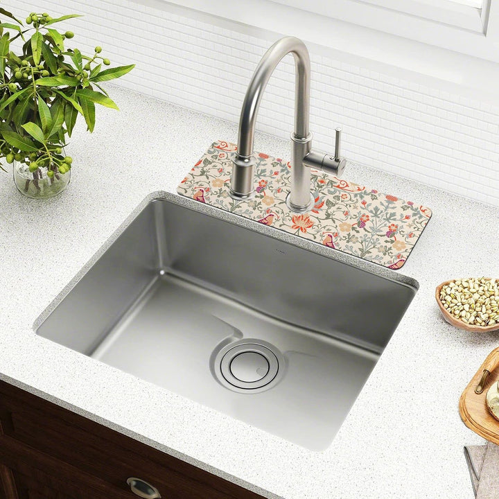 Wasserhahn Abtropfmatte für Küche Spüle Wasserschutz Diatomit Spüle Matte Dekorative Vogel Blume Was