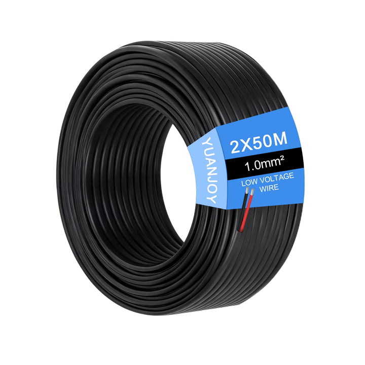 KFZ Kabel 2x1,0mm² 50m Kupfer Flach Flexibel Universal | Reines Weichkupfer, dicke PVC-Isolierung, C