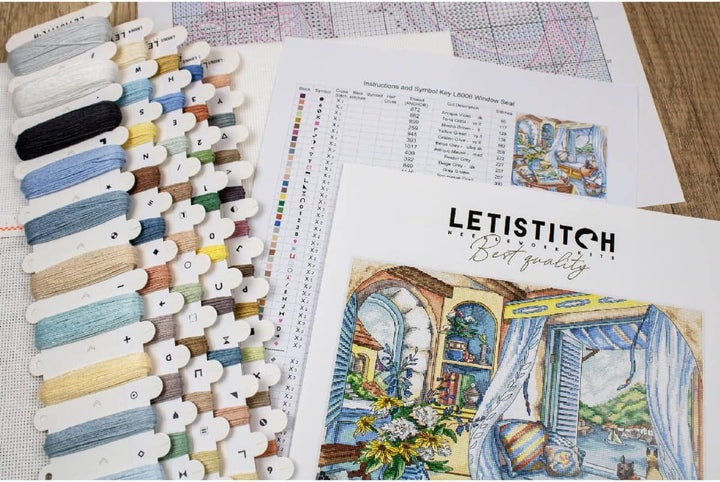 Letistitch Kreuzstich Set Fensterplatz Zählmuster, 33x29cm