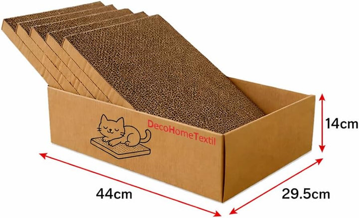 DecoHomeTextil Kratzbrett für Katzen Krallen Kiste mit je 5 Brettern 2X 5er-Set Kratzpappe beidseiti