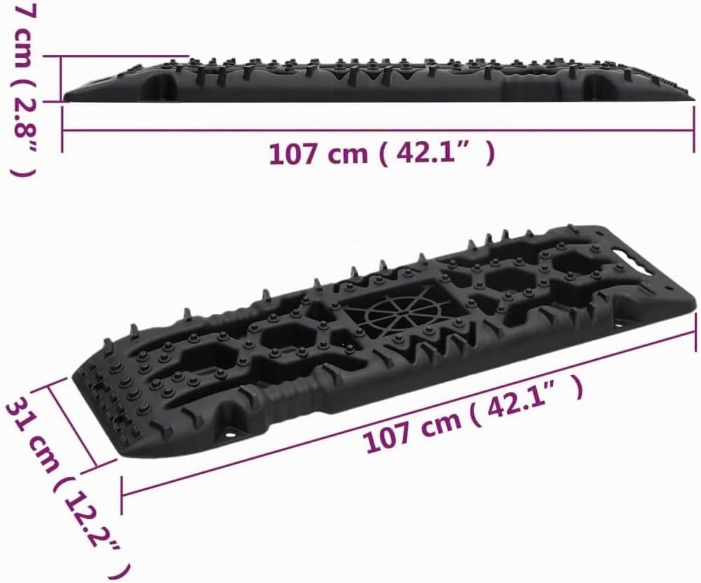 vidaXL Traktionsmatte 2 STK., Sandbleche Offroad, Anfahrhilfe Wohnmobil Recovery Board, Tracktionshi