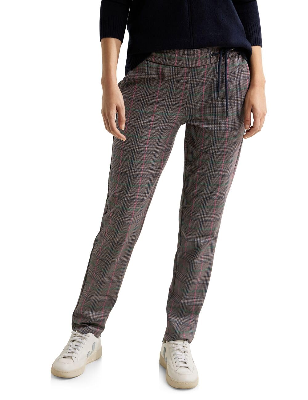 Cecil Damen Karierte Casual Fit Hose S / 30L Sporty Taupe, S / 30L Sporty Taupe