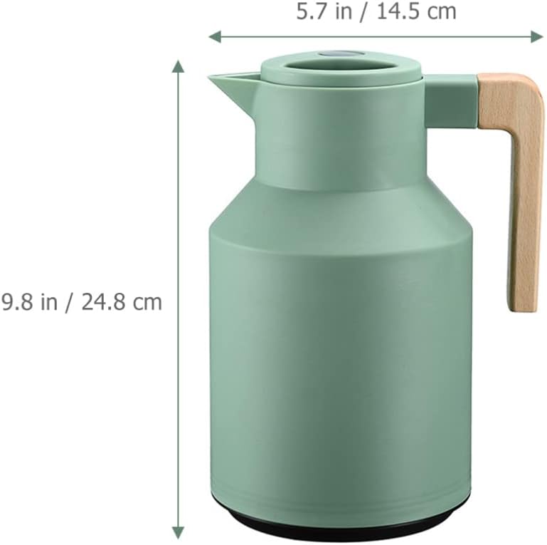 Cabilock Glaseinsatz Mit Holzgriff Thermoskanne Isolierkanne mit Holzgriff Kaffeekanne Wasserkrug Wa