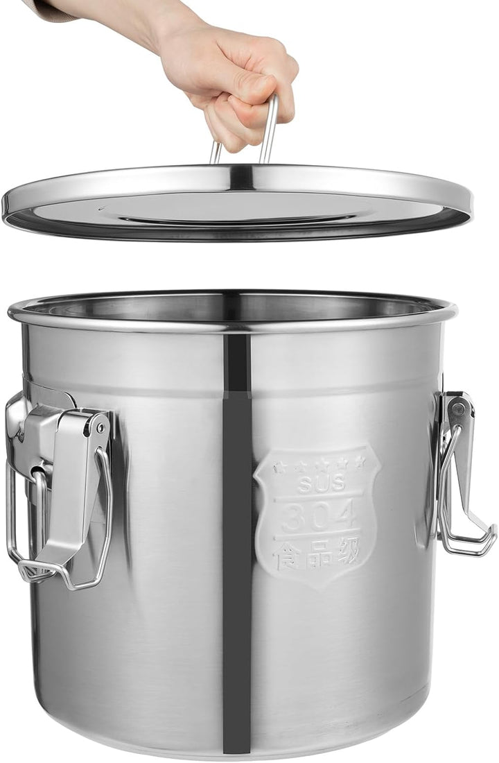 Apriltop 12L 304 Edelstahl Luftdichter Kanister,5-10kg Lebensmittel Vorratsbehälter mit Deckel und V