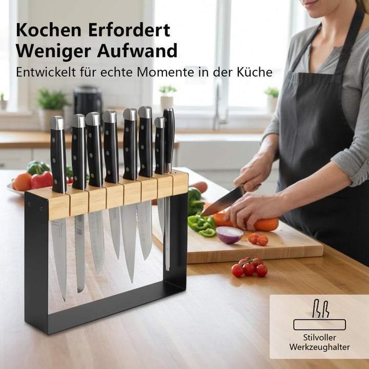 Messerblock Ohne Messer，Messerblock Ohne Messer Schwarz，Knife Holder，Messerhalter FüR 7 Messer Und 1