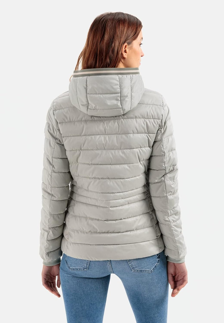 camel active Damen Steppjacke mit Abnehmbarer Kapuze 38 Grau, 38 Grau