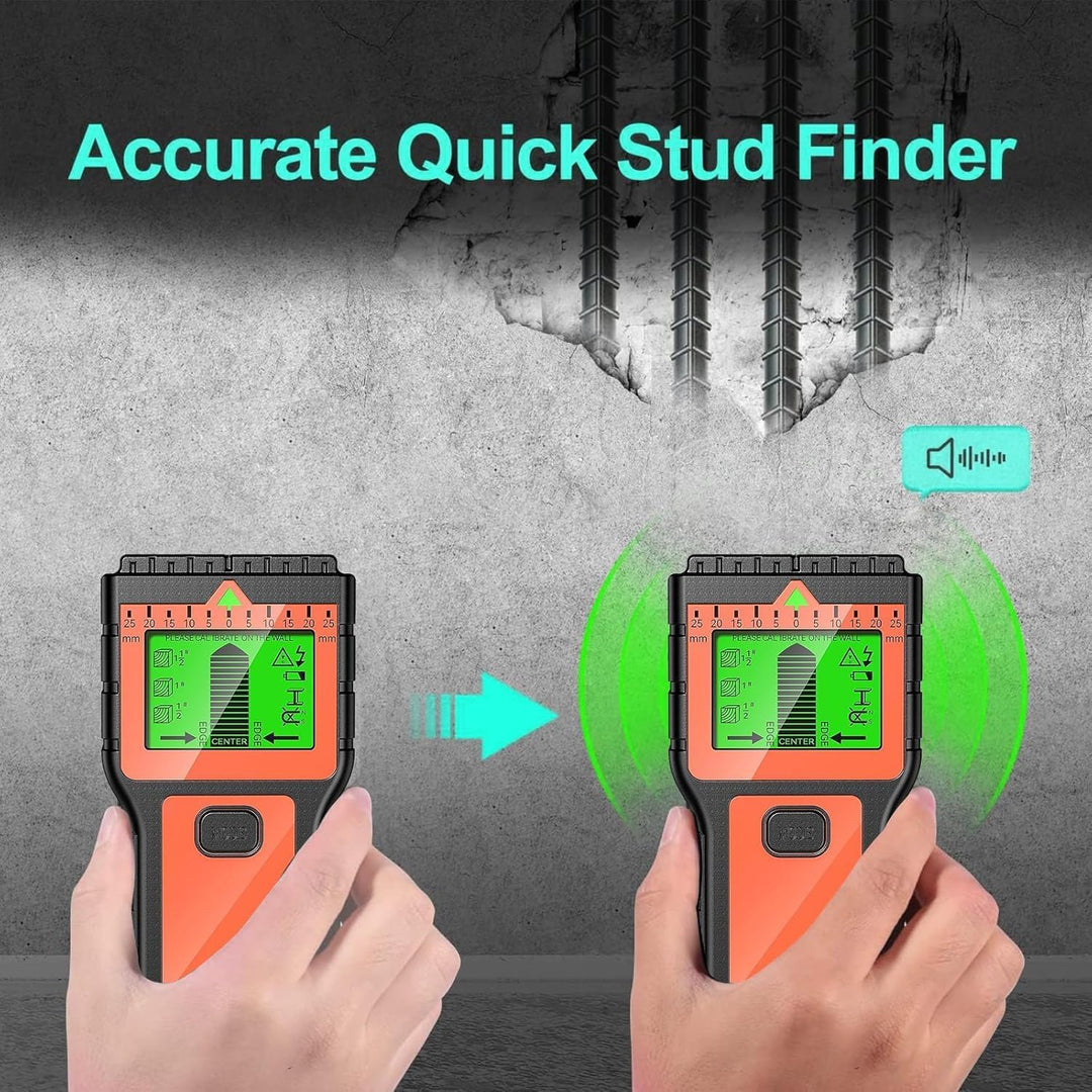 Leitungsfinder Multifunktionaler Stud Finder mit LCD-Display &amp; Audio-Alarm, für Holz, AC-Leitungen,
