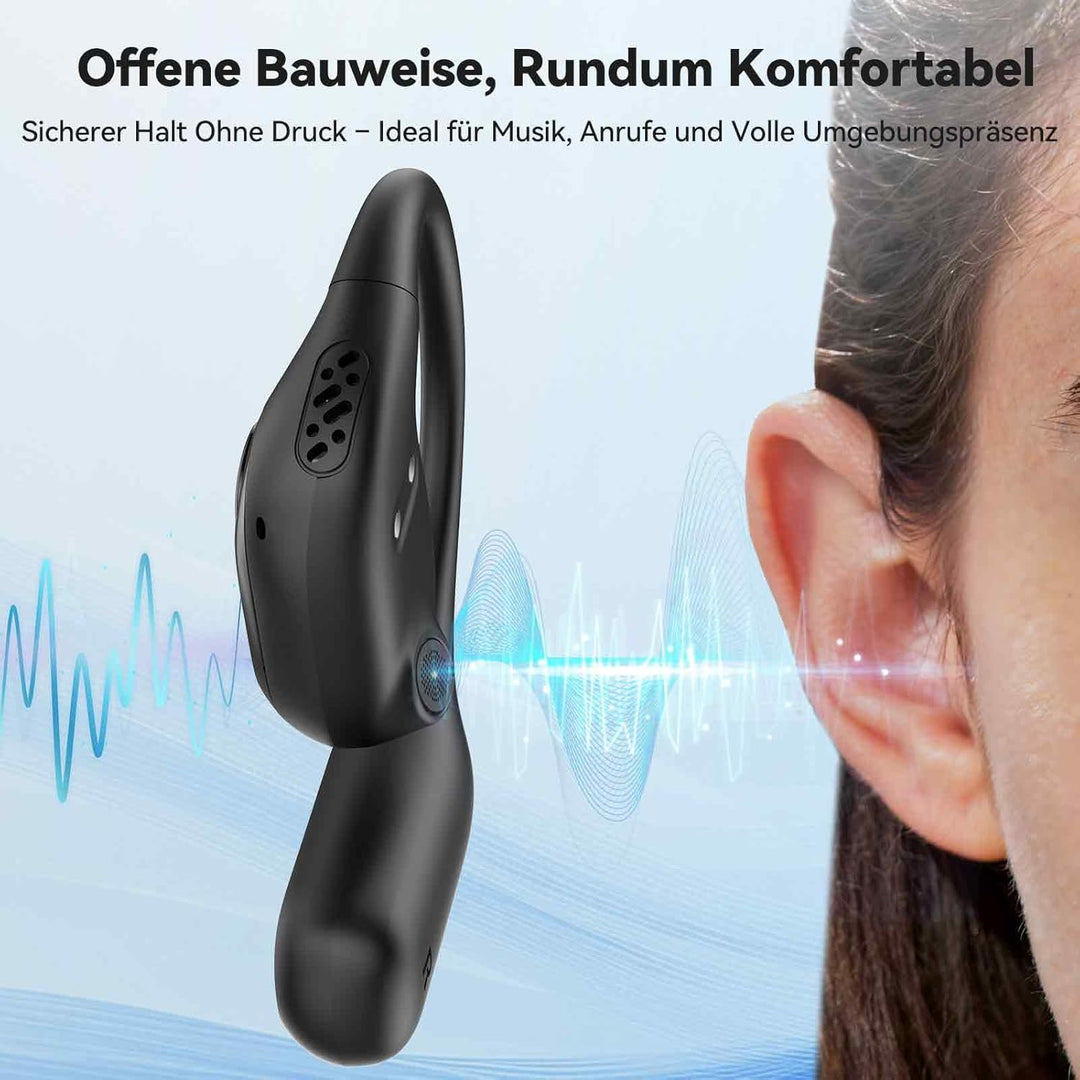 TECKNET Open Ear Kopfhörer Bluetooth mit Bluetooth 6.0 mit Bass Boost, IPX5 Wasserdicht, Bluetooth K