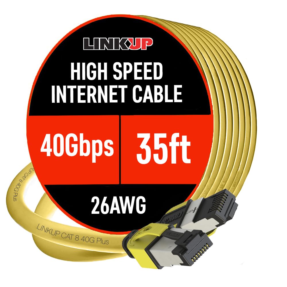 LINKUP - [40Gbps Zertifiziert] Cat8-Ethernet-Patchkabel Doppelt Geschirmt┃2000MHz (2Ghz) Cat8.1┃Zuku