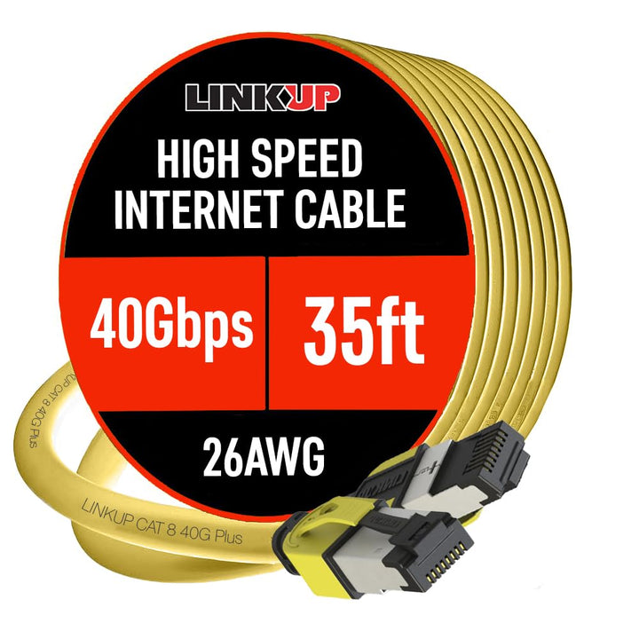 LINKUP - [40Gbps Zertifiziert] Cat8-Ethernet-Patchkabel Doppelt Geschirmt┃2000MHz (2Ghz) Cat8.1┃Zuku