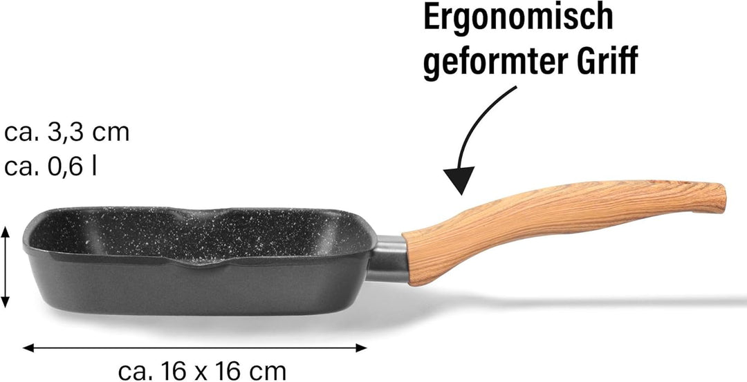 STONELINE® Back to Nature Grillpfanne 16 x 16 cm, mit 2 Ausgüssen 16 cm Back To Nature, 16 cm Back T