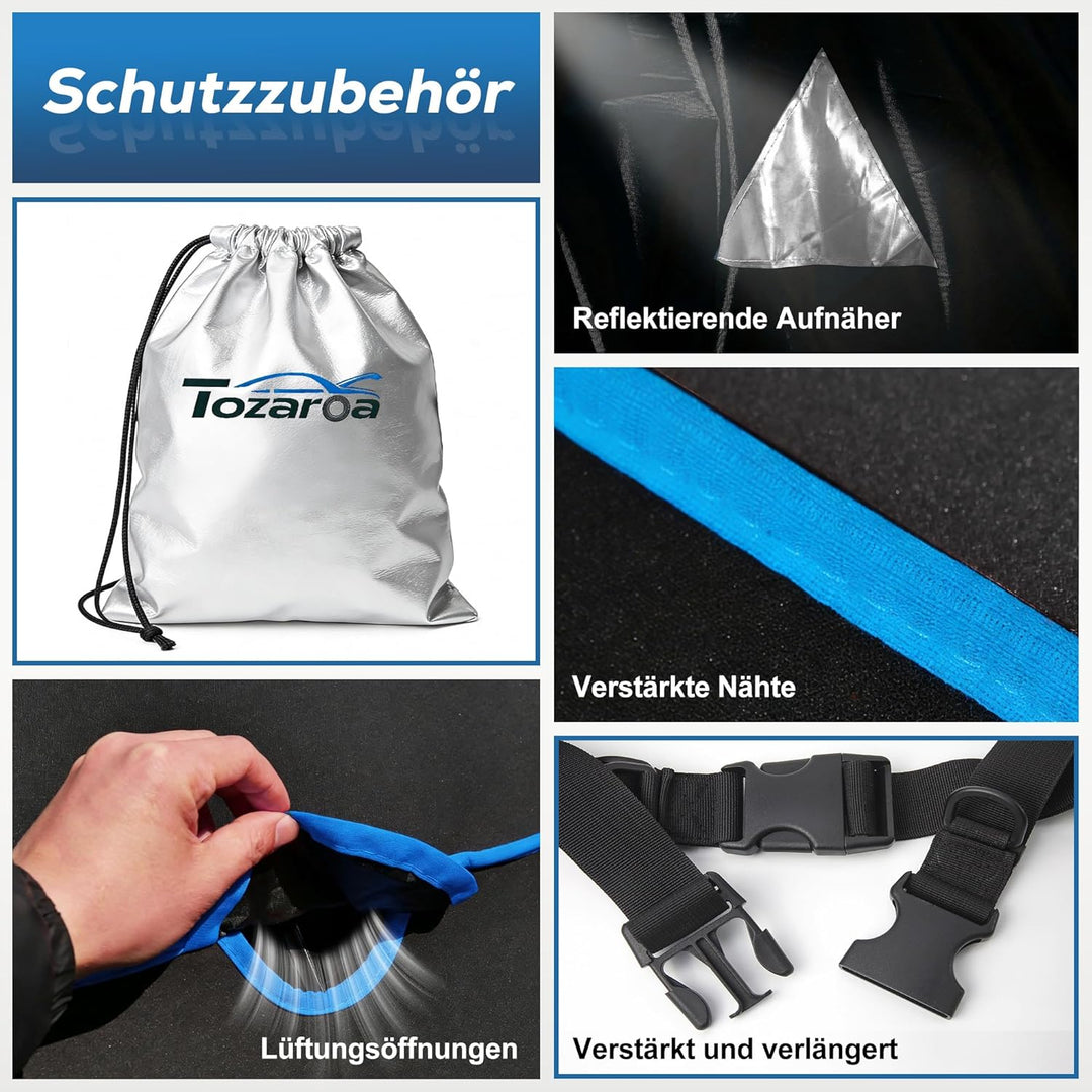 Hagelschutzplane Auto mit separater Sonnenblende,Schrägheck Wasserdicht Auto Autoabdeckung, Abdeckpl