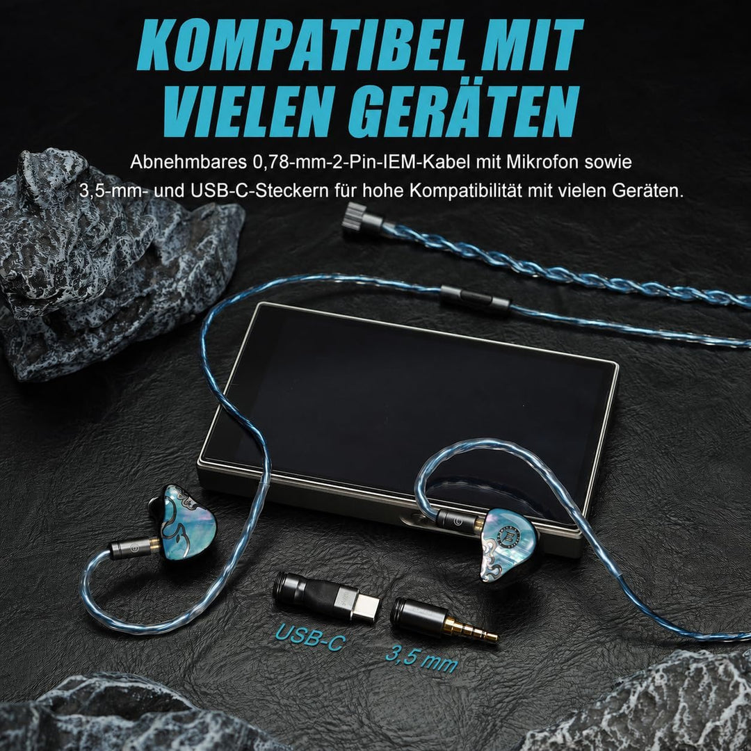 JUZEAR Defiant Game Fidelity Edition Gaming-IEM, 1DD+3BA, 3,5mm/USB-C | Klare Ortung, Kabelmikrofon