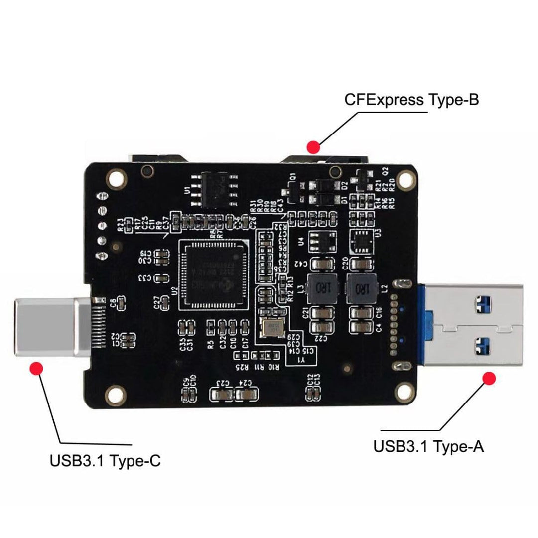 ChenYang CY USB3.1 Type-A & Type-C zu CF Express Erweiterungskartenleser für CFE Type-B Support R5 Z