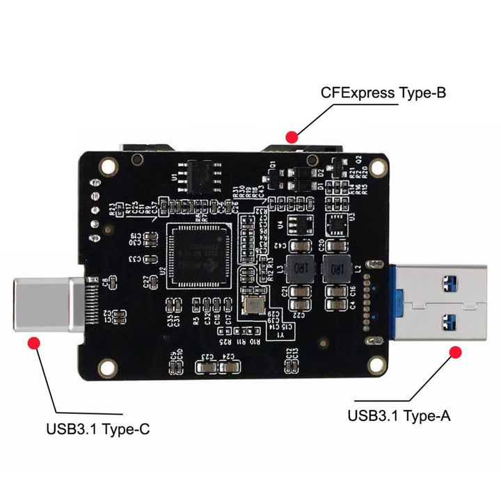 ChenYang CY USB3.1 Type-A & Type-C zu CF Express Erweiterungskartenleser für CFE Type-B Support R5 Z