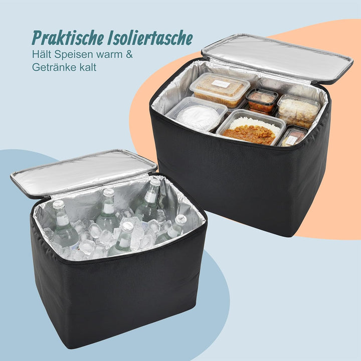 Relaxdays Kofferraum Organizer mit Deckel, entnehmbare Kühltasche, faltbar, HxBxT: 30 x 60 x 40 cm,