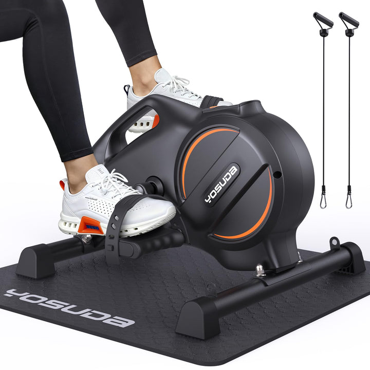 YOSUDA Pedaltrainer, Beintrainer für Zuhause mit 2 Widerstandsbändern und Rutschfester Matte, Mini H