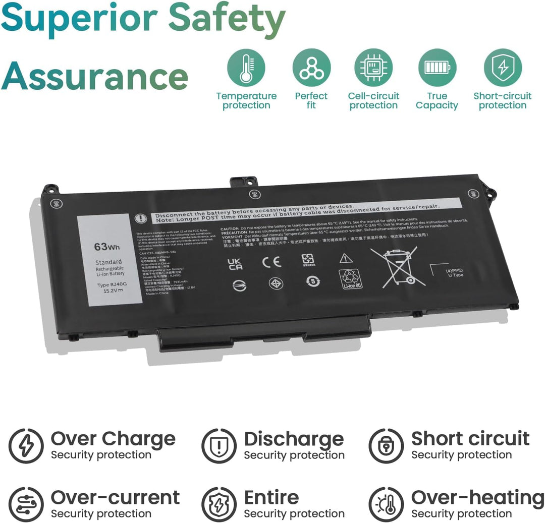K KYUER 63Wh RJ40G Laptop Akku für Dell Latitude 14 5420 Latitude 15 5520 Precision 15 3560 Mobile W