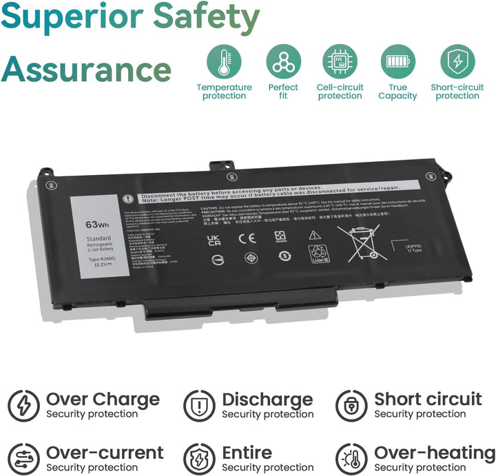 K KYUER 63Wh RJ40G Laptop Akku für Dell Latitude 14 5420 Latitude 15 5520 Precision 15 3560 Mobile W