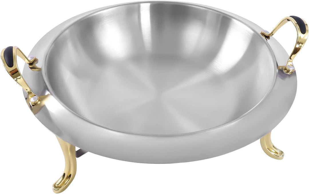Professioneller Chafing Dish Speisenwärmer aus Edelstahl, rund, Catering, Buffet, Besteck, professio