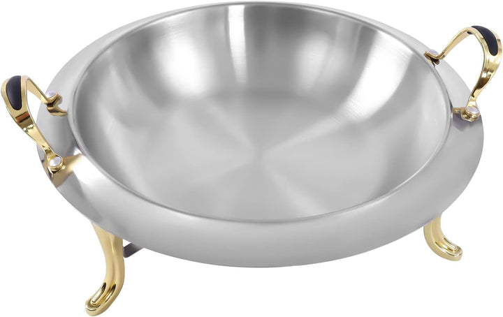 Chafing Dish Rund Speisewärmer mit Deckel, Edelstahl Wärmebehälter Warmhaltebehälter für Buffets, Fa