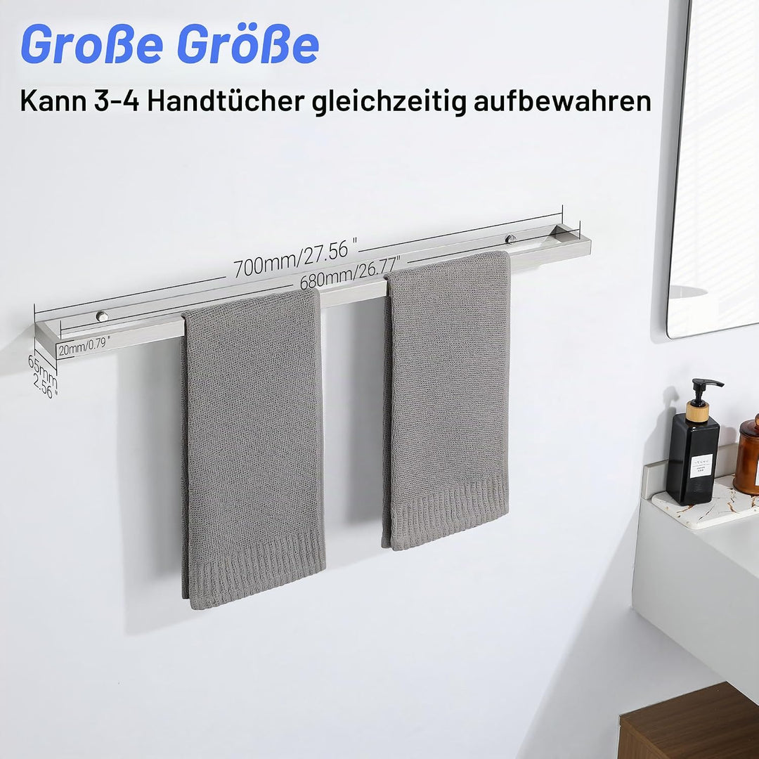 SAYAYO Handtuchhalter Handtuchstange mit Bohren Gebürstet Gästehandtuchhalter Wandmontage Edelstahl