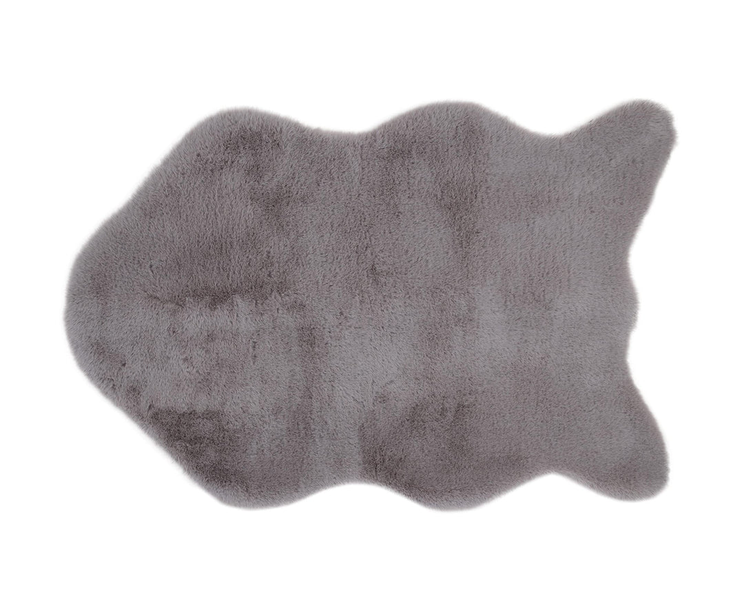 Gözze - Eleganter und Weicher Teppich aus Kunstleder, 60 x 90 cm - Silber Silber 60 x 90 cm (Rechtec
