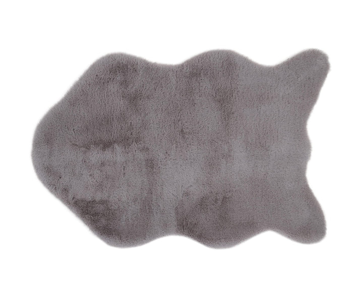 Gözze - Eleganter und Weicher Teppich aus Kunstleder, 60 x 90 cm - Silber Silber 60 x 90 cm (Rechtec