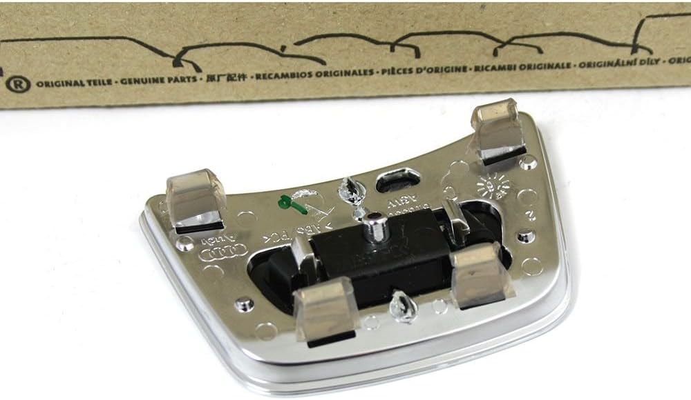 Audi 4H0 419 673 A INZ Niedriger Startseite für Sportlenkrad Interieur Blende Clip, Schwarz/Chrom