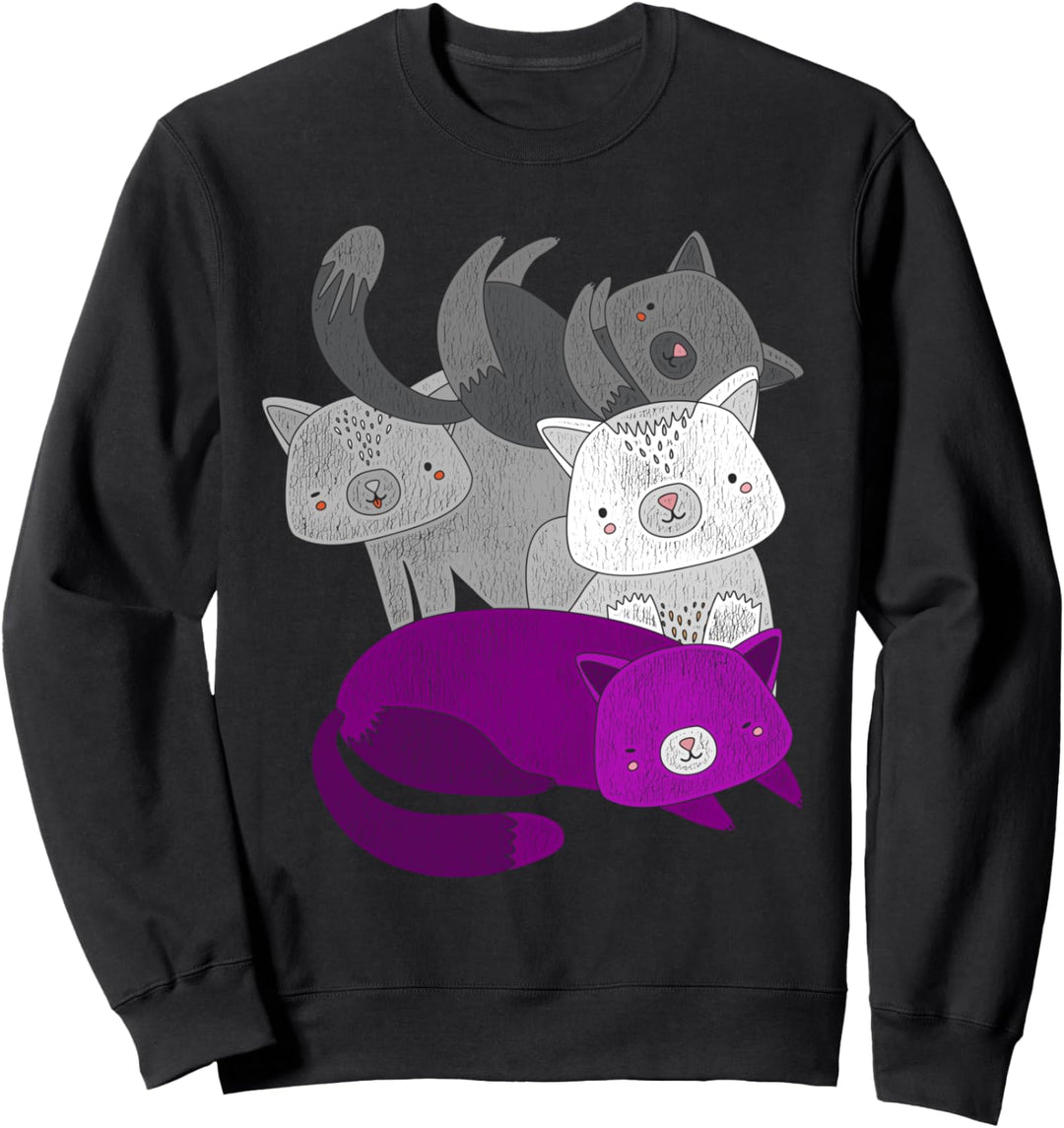 Ace Flagge Katze LGBTQ Haustier Queer Geschenk Asexuell Sweatshirt
