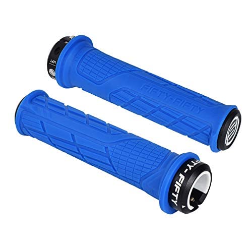 FIFTY-FIFTY MTB Griffe, Fahrradgriffe aus rutschfestem Gummi, Single Lock-on Fahrrad Griffe/Lenkergr