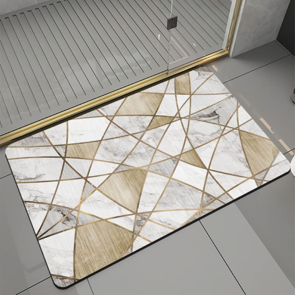 Tobil Badematte Badteppich rutschfest saugfähig Badvorleger verschiene Motive 40x60-50x80cm (Braun-0
