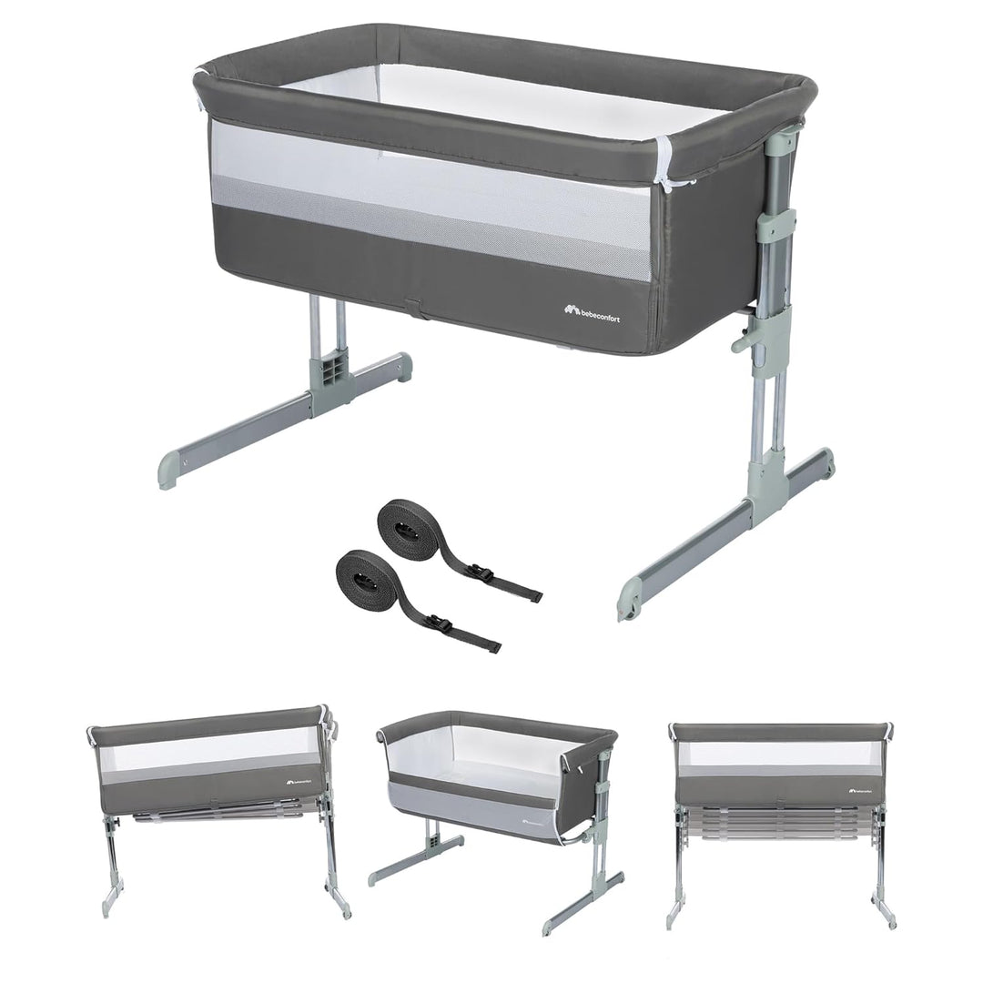 Bebeconfort Beistellbett Calidoo, höhenverstellbares Babybett, gemütlich und weich gepolstert, das B