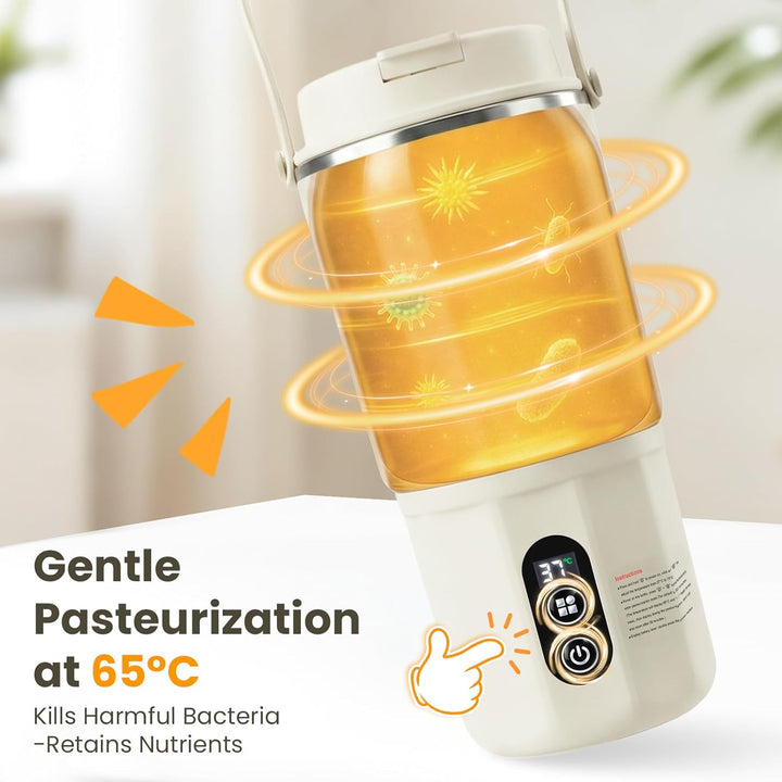Tragbarer Flaschenwärmer - 2-in-1 Babyflaschenwärmer Schnelles Aufheizen Muttermilch und Wasser, Pas
