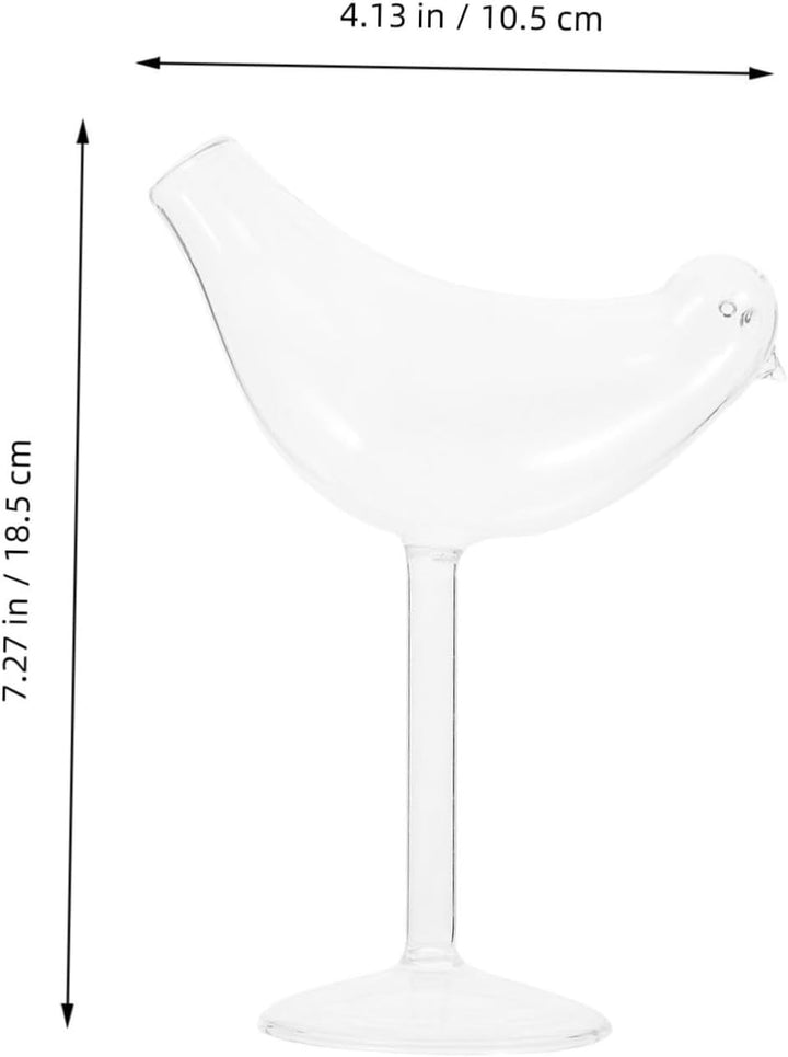 HEMOTON Weinflöten aus Glas, Vogelform, Cocktailglas, transparent, für Champagner, Wein, Trinkkelch,