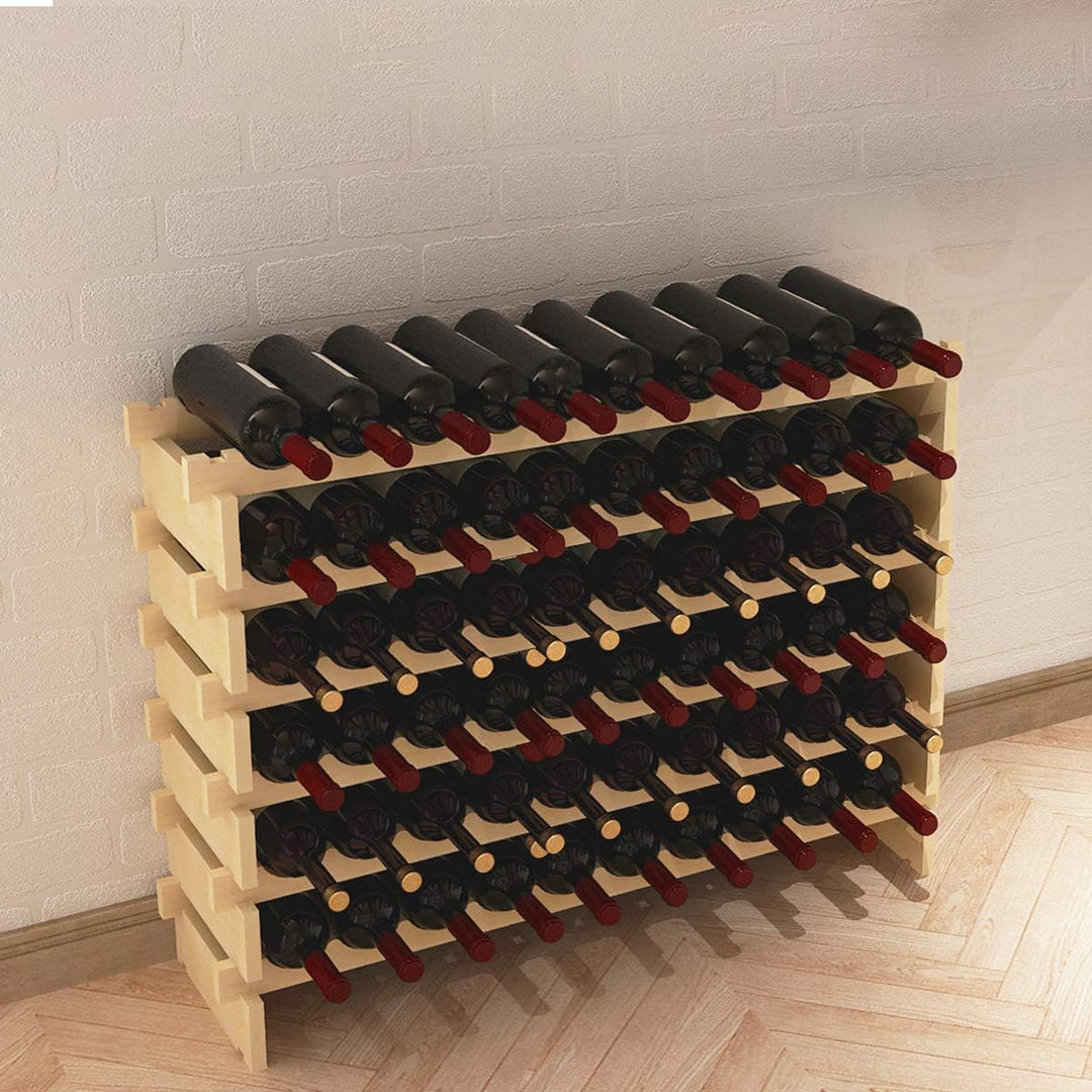 sogesfurniture Weinregal Flaschenregal mit 6 Ebenen für 60 Flaschen Wein Holzregal Weinhalter Weinst