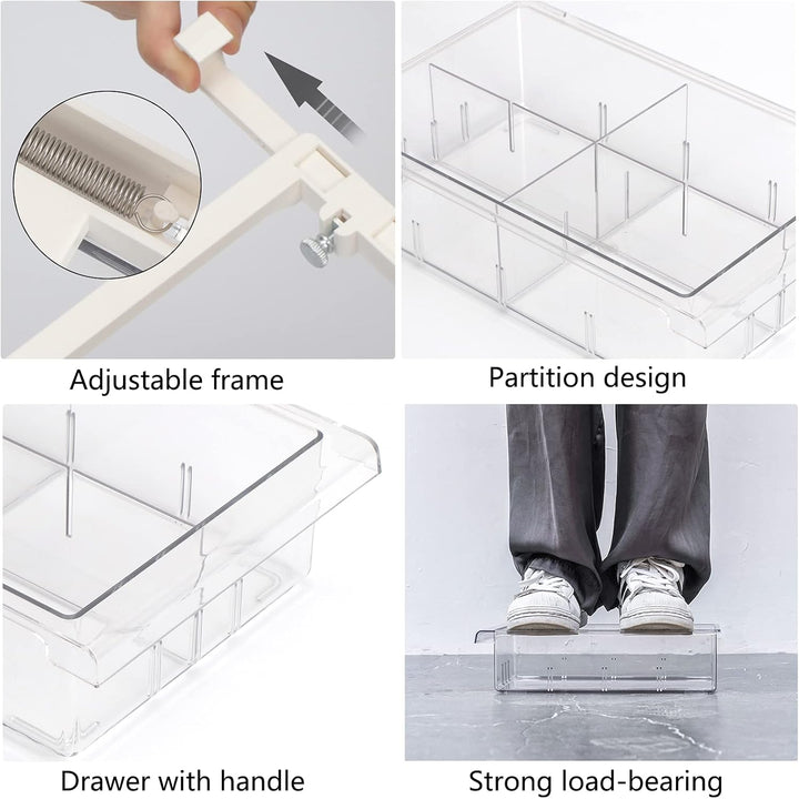 Skycase Kühlschrank Organizer,Durchsichtig Kühlschrank Aufbewahrungsbox,Ausziehbare Einstellbar Kühl