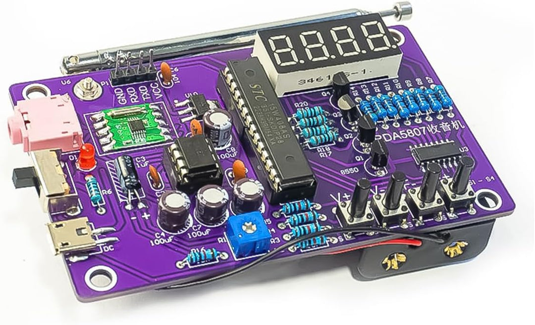 Hsthe Sea Elektronisches FM-Radio FM 87–108 MHz, tragbar, DIY, 2 Power-Modi mit Kopfhöreranschluss,