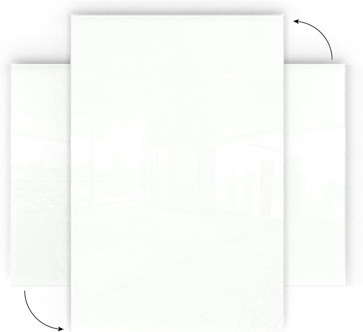 ALLboards Glasboard Magnetisch Weiss 60x40cm, Rahmenlos, Glastafel, Magnettafel, Gehärtetes Glas, We