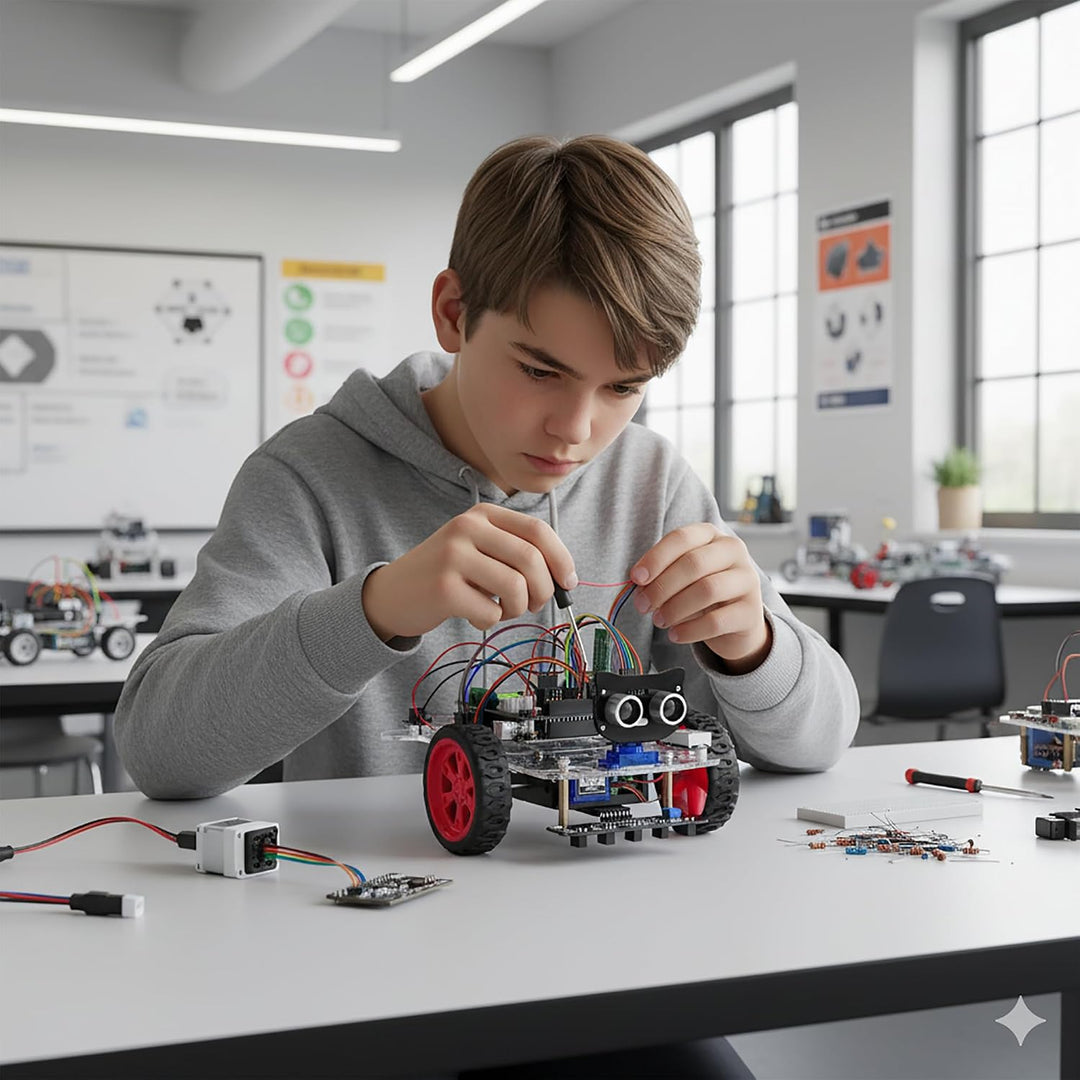 OSOYOO Modell 3 Roboter Auto Bausatz für Arduino | Programmierbares Lern Kit für Anfänger und Profis