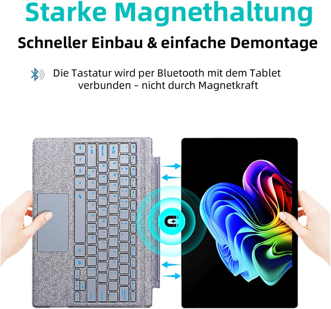 QWERTZ Deutsches Layout Tastatur für Microsoft Surface Pro 7+ Pro 7 Pro 6 Pro 5 Pro 4 Pro 3 (12.3 Zo