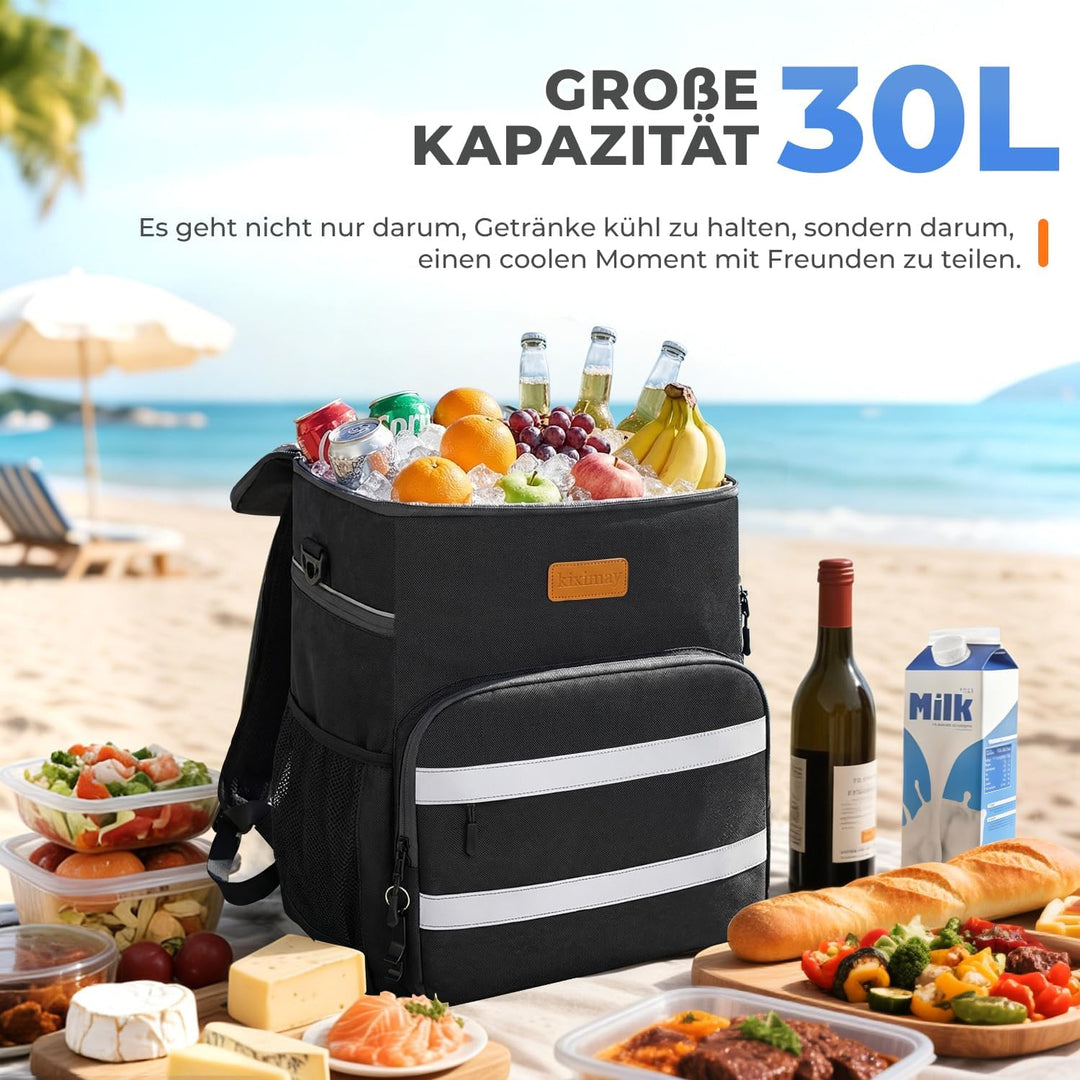 30L Kühltasche Gross Faltbar Kühlbox, Kühltasche für Essen & Getränke, Kühltasche Picknicktasche, Is