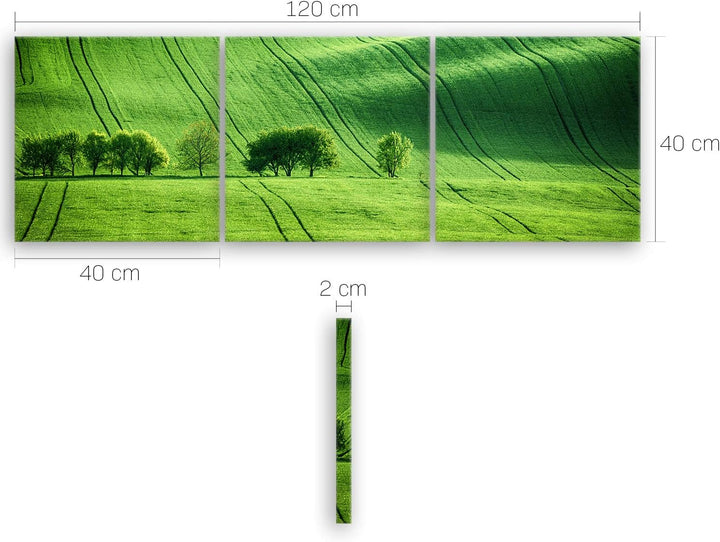 ge Bildet Bild auf Leinwand | Landschaftsbilder - green landscape - Tschechische Rep. O in 120x40 cm
