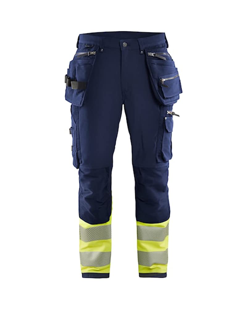 Blaklader 199316428933C62 Hi-Vis 4-Wege Stretch Hose, Marineblau/Gelb, Grösse C62