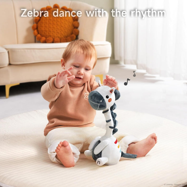 TUMAMA KIDS Tanzendes Sprechendes Zebra,Elektronisches Weiches Plüschspielzeug mit Aufnahme und Wied