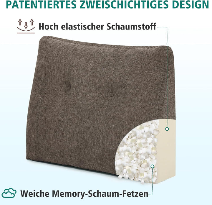 Ergonomisches Rückenkissen für Sofa und Bett, Weiches Keilkissen mit Memory Schaum, Komfortables Les
