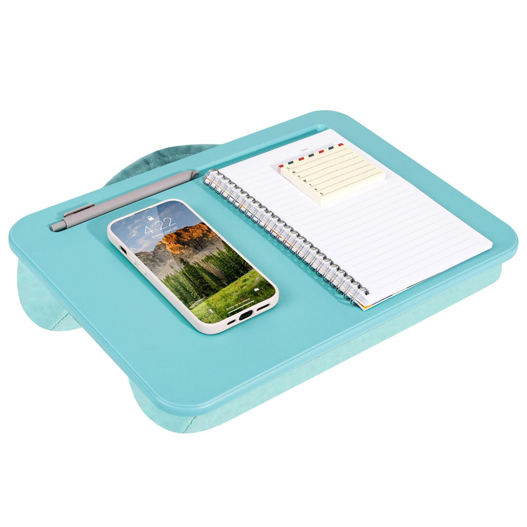LAPGEAR Kompakter Schossschreibtisch, passend für Laptops bis zu 38,1 cm (15 Zoll), Aqua Sky, Style