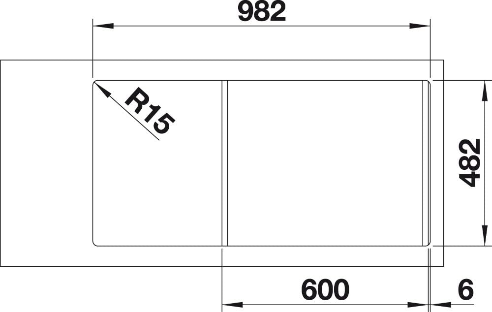 Blanco Livit XL 6 S Küchenspüle, Edelstahl Bürstfinish, 518519 60 cm Unterschrank Extra grosses Beck