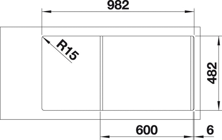Blanco Livit XL 6 S Küchenspüle, Edelstahl Bürstfinish, 518519 60 cm Unterschrank Extra grosses Beck