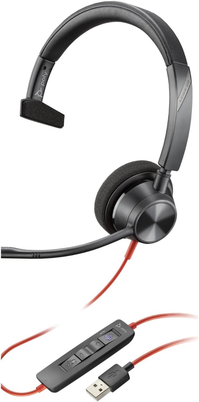 Poly Blackwire 3310-M Microsoft Teams zertifiziertes USB-C-Headset - Mono - USB Typ C, Mini-Phone (3